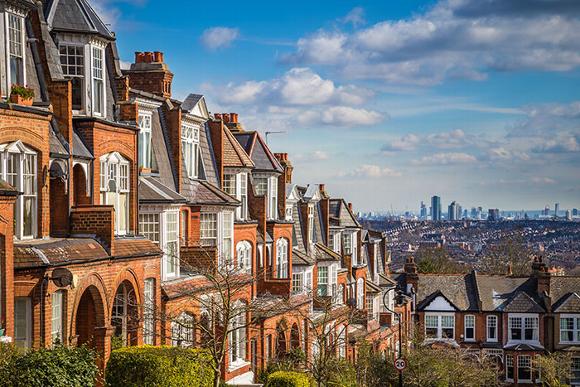 terraced property's on hill overlooking London